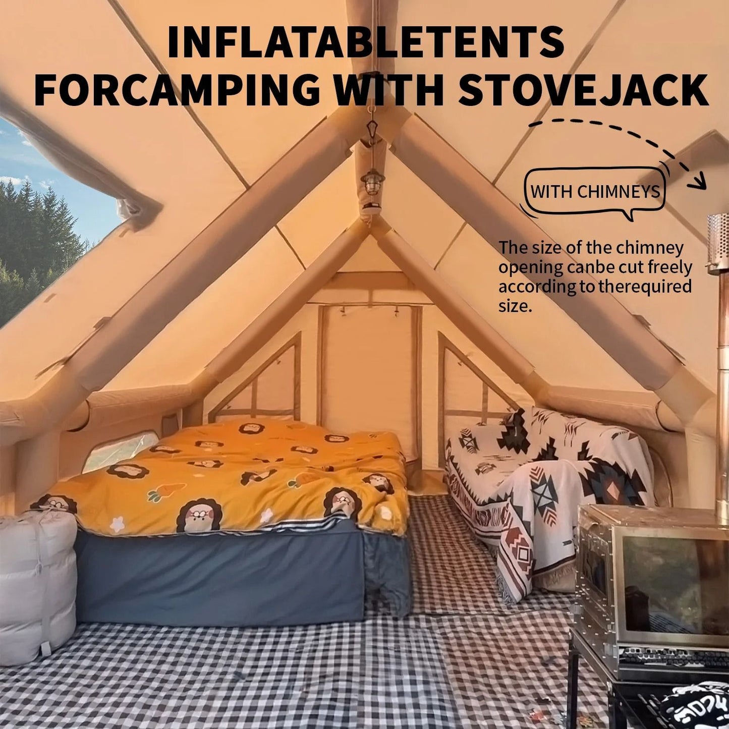 Large Inflatable Camping Tent With Hand Pump Portable Easy Setup Tent 5