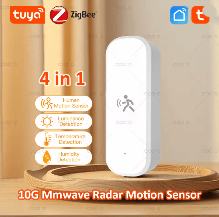 SenseGuard Tuya ZigBee Human Motion Sensor with MmWave Radar and Environmental Monitoring