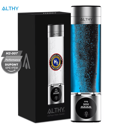 Althy Hydrogen Water Generator Bottle with SPE PEM Technology and H2 Inhalation