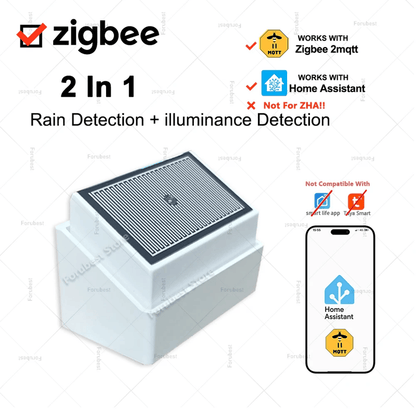 AquaSense ZigBee Rain and Light Sensor for Smart Home Automation