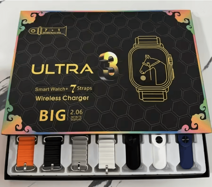 UltraView Smartwatch 3 With AMOLED Display ECG Monitoring And Multiple Straps 4