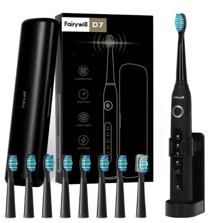 Fairywill FW507 Sonic Electric Toothbrush With 8 Brush Heads And Travel Case 4