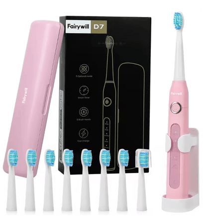 Fairywill FW507 Sonic Electric Toothbrush With 8 Brush Heads And Travel Case 5
