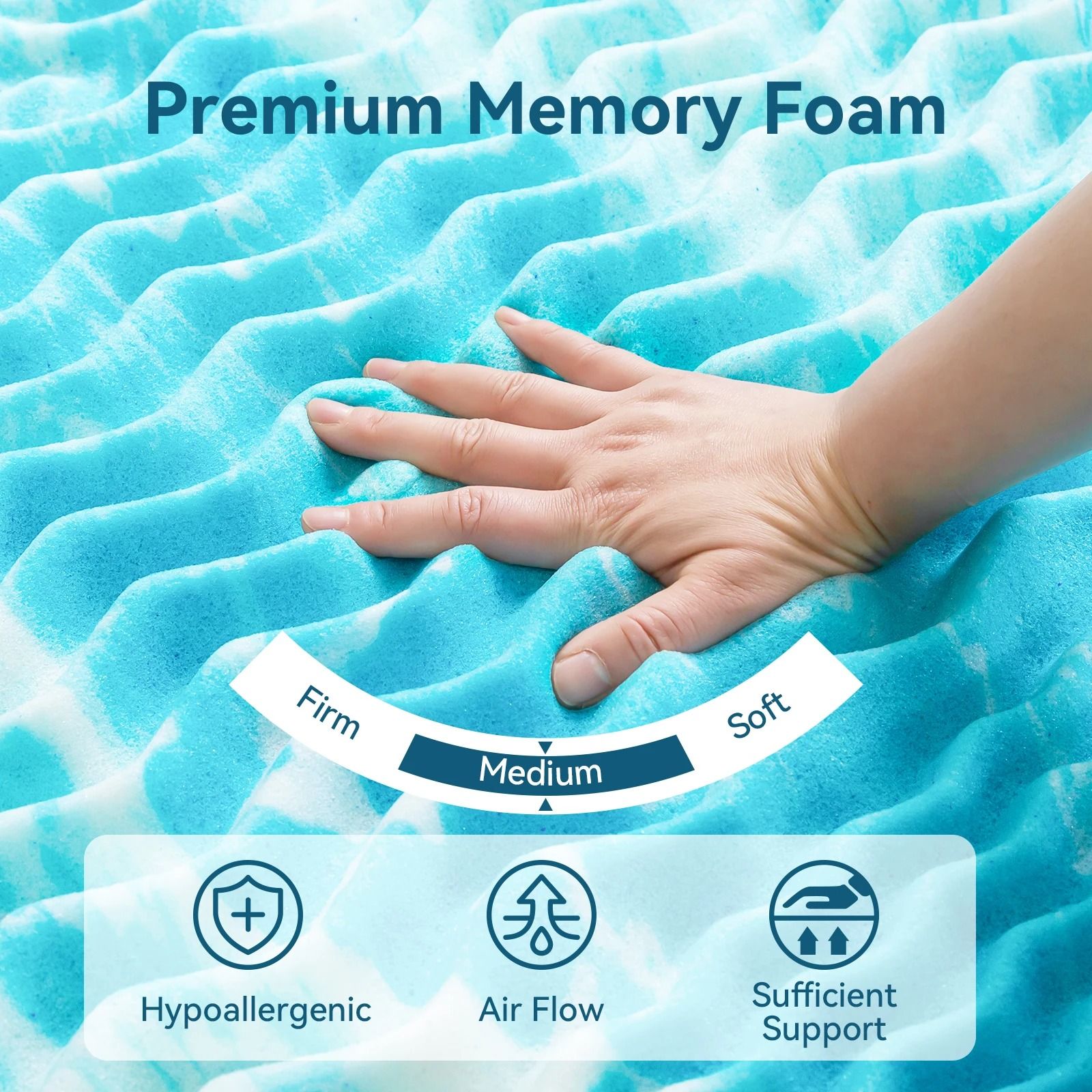 Cooling Gel Memory Foam Mattress Topper With Pressure Relief 3