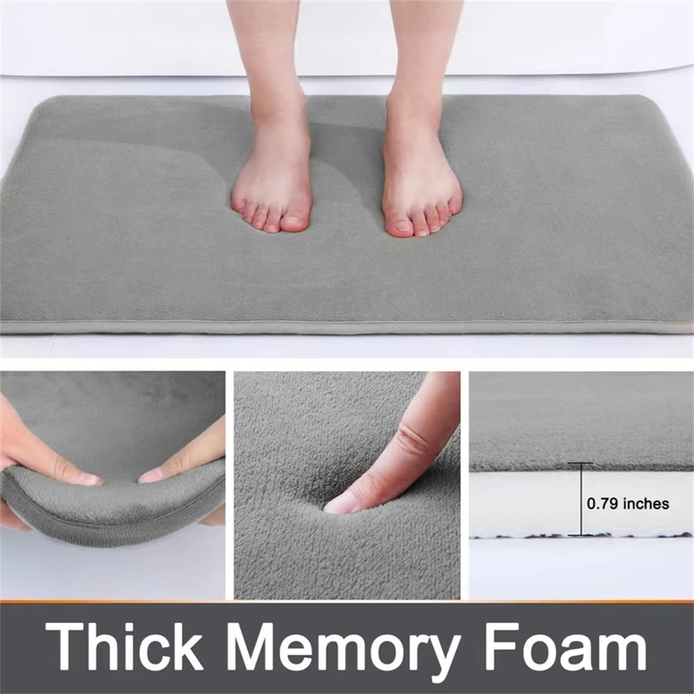 Homaxy Super Absorbent Memory Foam Bath Mat  NonSlip Bathroom  Bedroom Rug 5