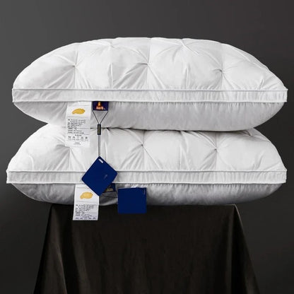 Luxury Goose Down Pillow with Soft Cotton Cover