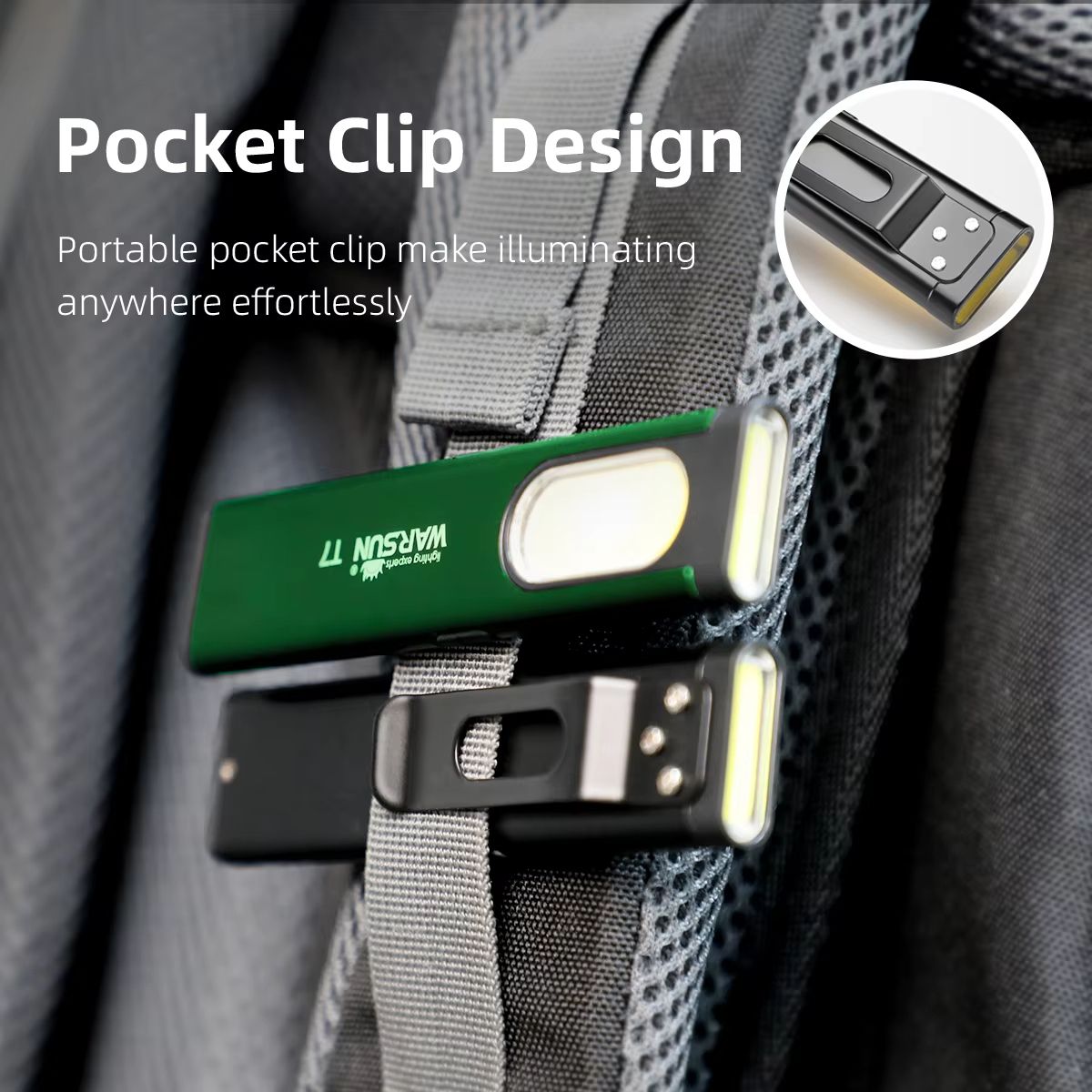 Warsun T7 LED Keychain Flashlight – Portable Mini Torch with Magnet