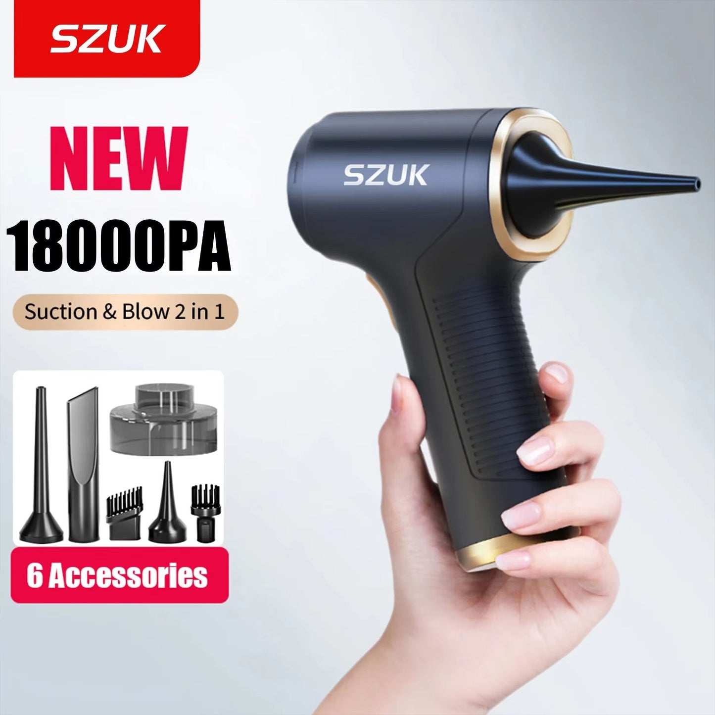 SZUK 18000PA Wireless Handheld Car & Home Vacuum Cleaner – Mini Portable Duster