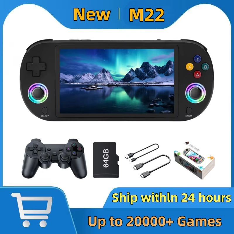 M22 Pro 128GB Portable Handheld Retro Gaming Console – 5.0" IPS Screen