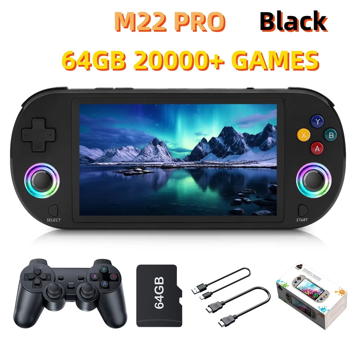 M22 Pro 128GB Portable Handheld Retro Gaming Console  50 IPS Screen 6
