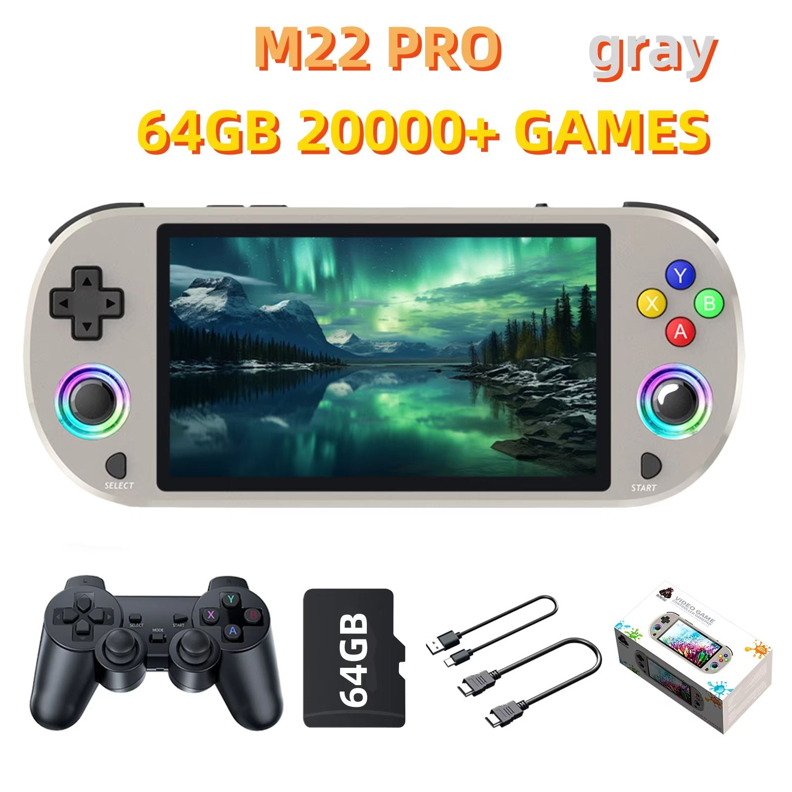 M22 Pro 128GB Portable Handheld Retro Gaming Console  50 IPS Screen 7