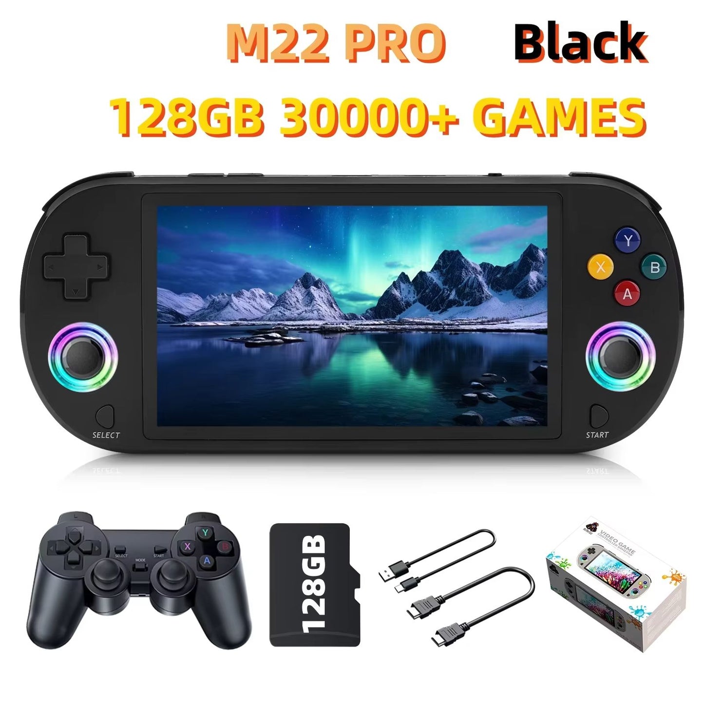 M22 Pro 128GB Portable Handheld Retro Gaming Console  50 IPS Screen 8