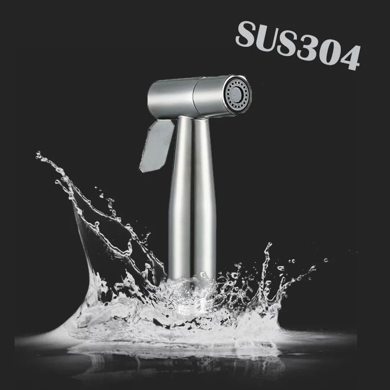 Stainless Steel Toilet Spray Gun Portable Bathroom Cleaning Device