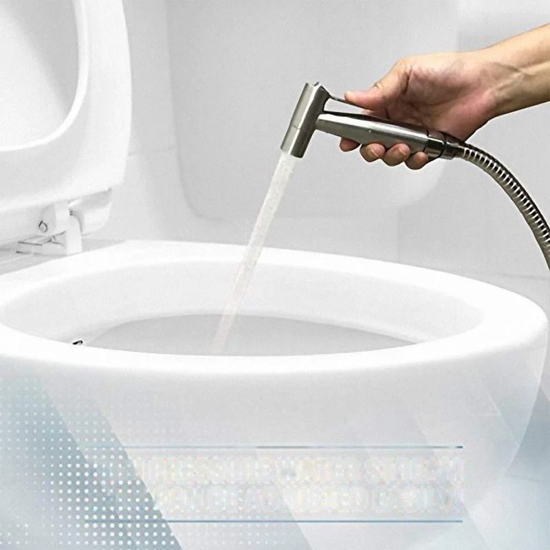 Stainless Steel Toilet Spray Gun Portable Bathroom Cleaning Device 1