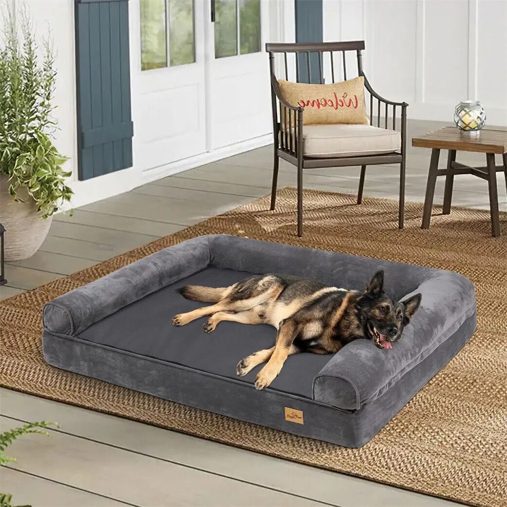 Extra Large Orthopedic Dog Bed With Washable Cover And Bolster Support 2