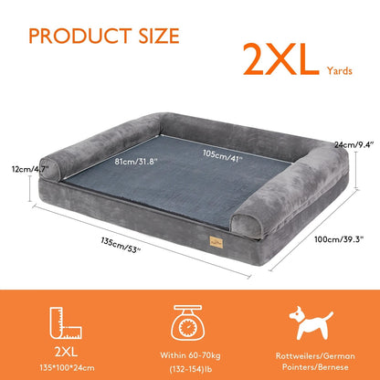 Extra Large Orthopedic Dog Bed With Washable Cover And Bolster Support 6