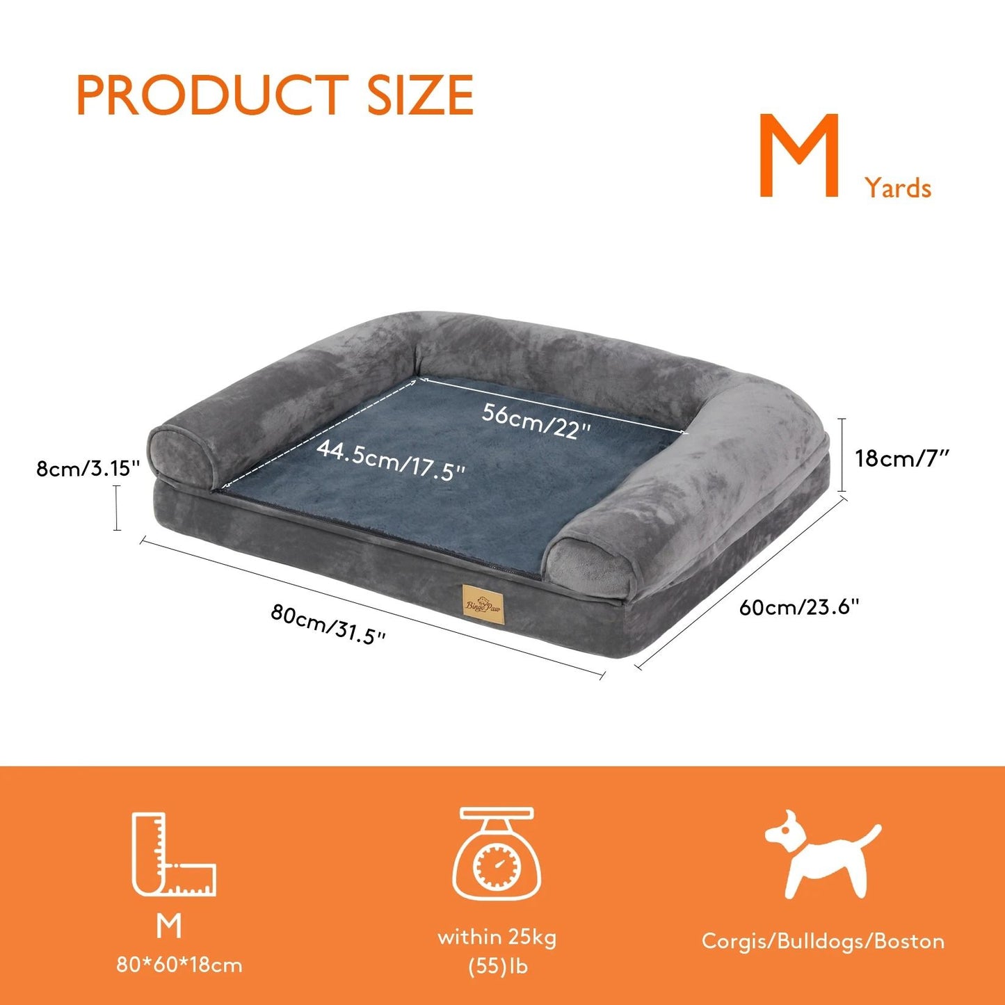 Extra Large Orthopedic Dog Bed With Washable Cover And Bolster Support 9