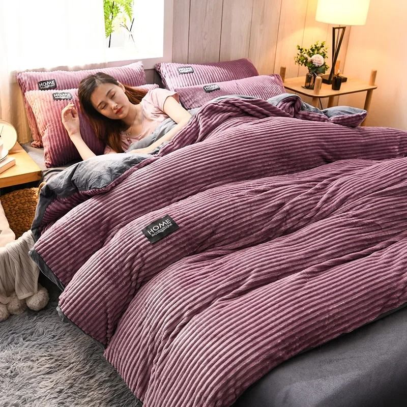 Thick Velvet Duvet Cover Set For Warm Winter Bedding 4