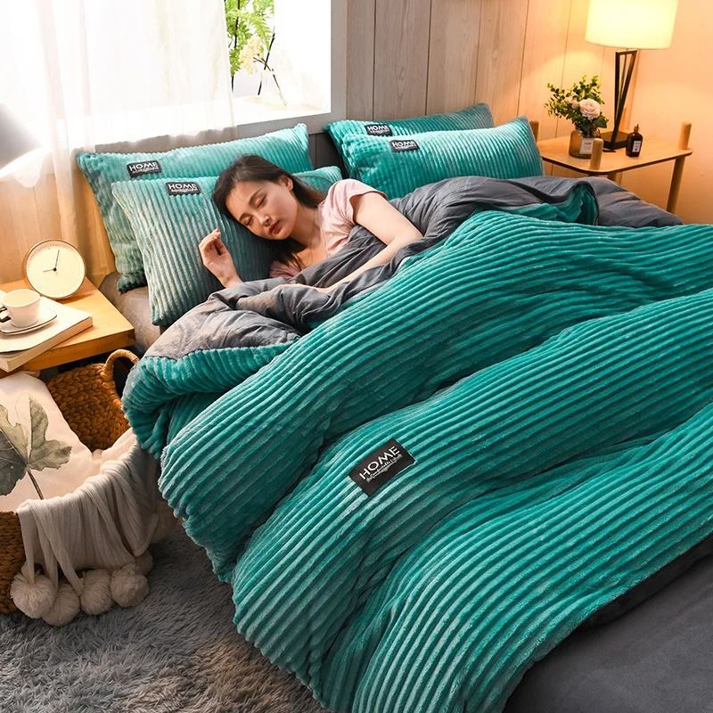 Thick Velvet Duvet Cover Set For Warm Winter Bedding 9