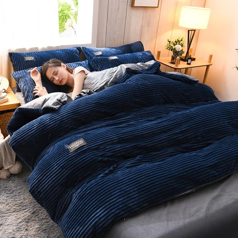 Thick Velvet Duvet Cover Set For Warm Winter Bedding 17
