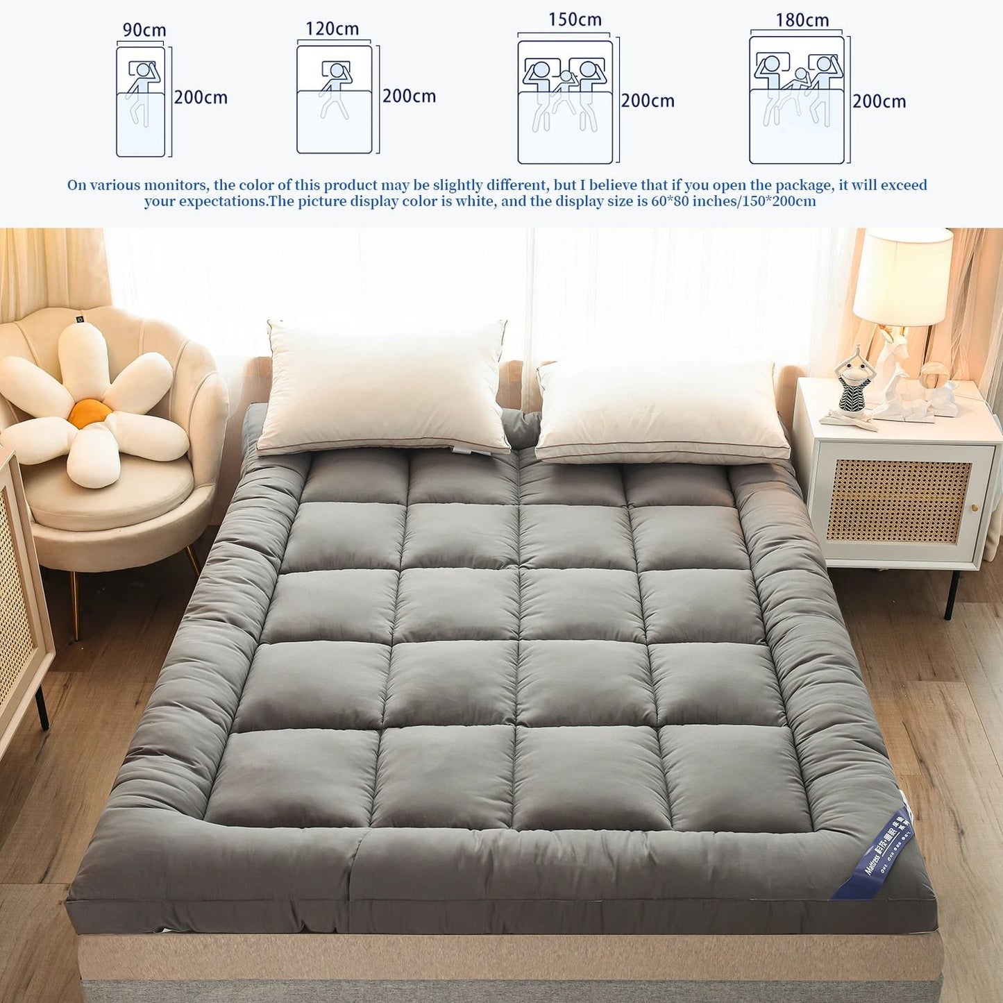 Extra Thick Mattress Topper With Soft Fiber Support 2