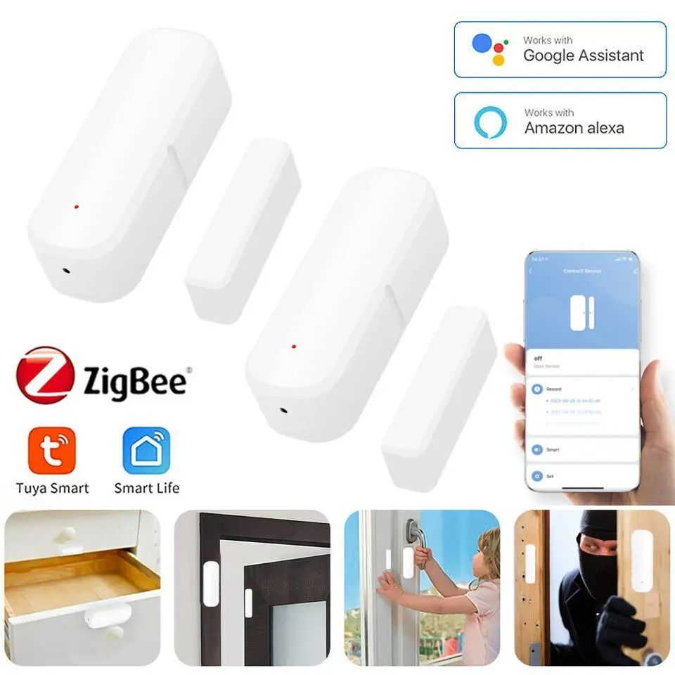 Tuya Zigbee Door Window Sensor Smart Security Alarm