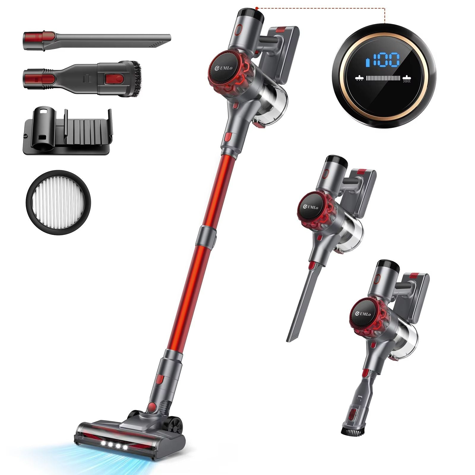 Cordless Vacuum Cleaner With Touchscreen  40Kpa Powerful Suction 55Minute Runtime Pet Hair  Carpet  6