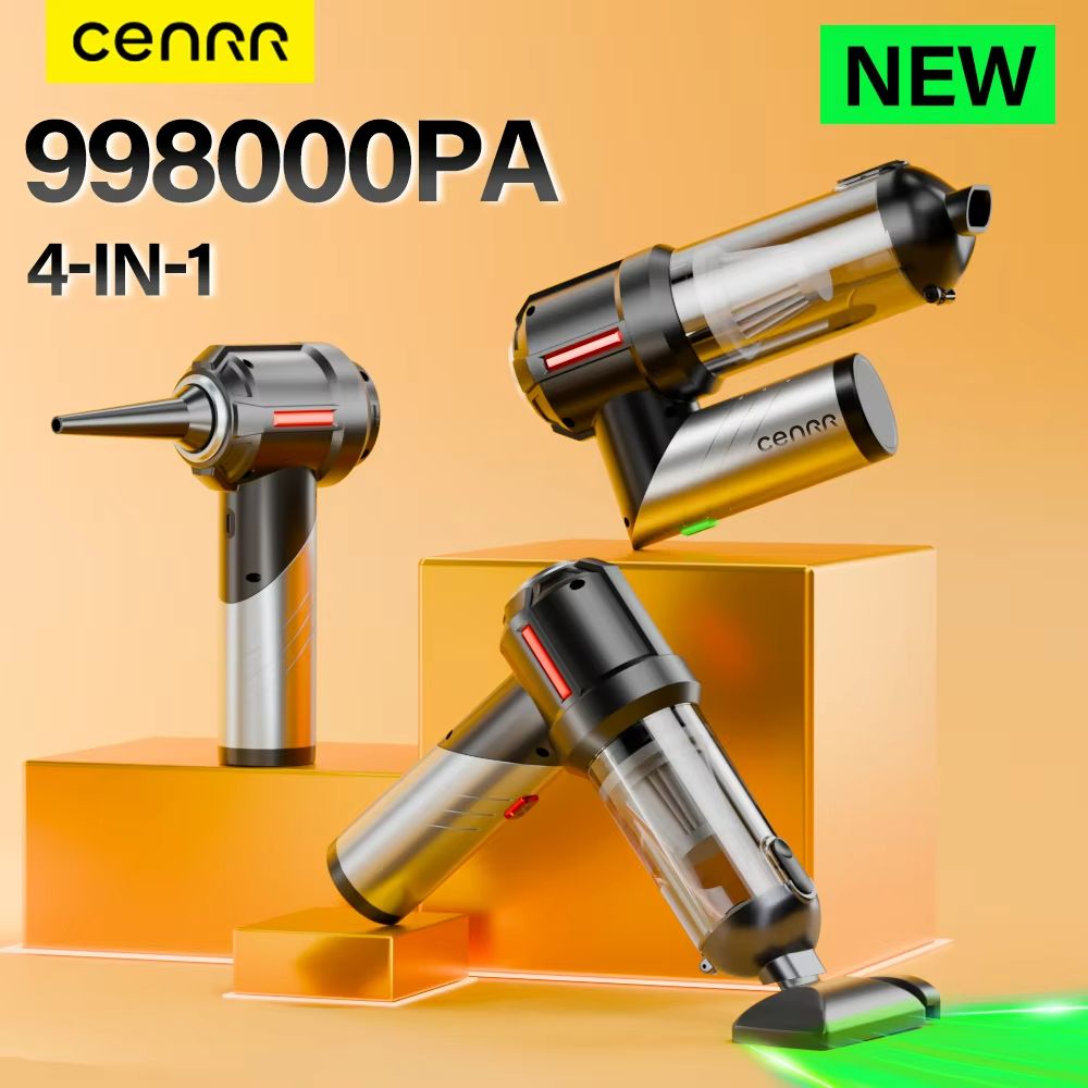 CENRR Cordless Car Vacuum Cleaner – Powerful 998000PA Handheld Mini Vacuum for Car and Home