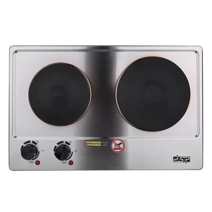 Double Burner Electric Cooktop With Adjustable Temperature And Easy Clean Surface 2
