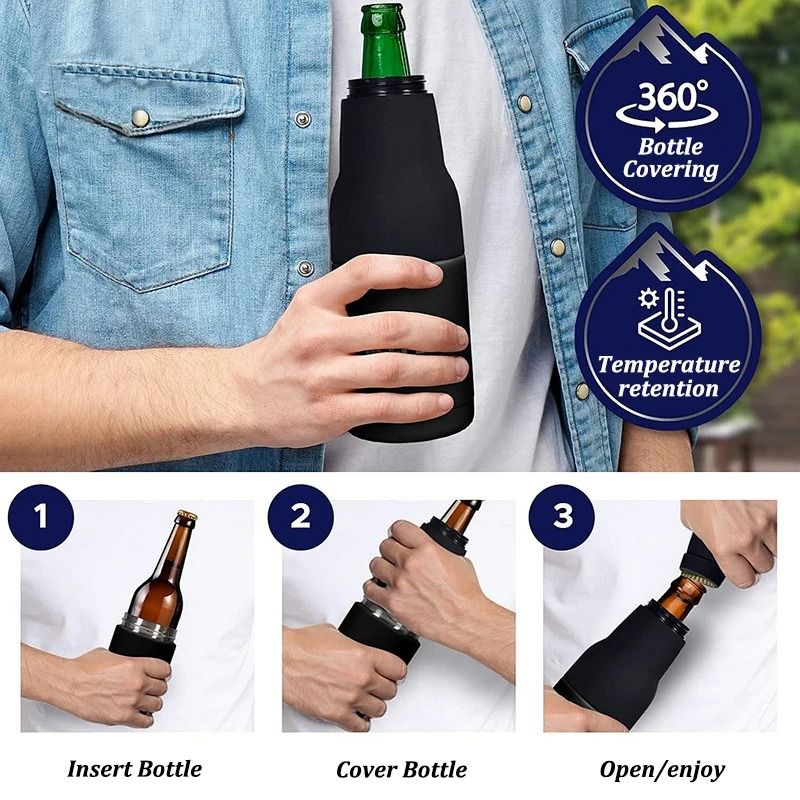 Insulated Stainless Steel Drink Can Cooler With Built In Opener 3