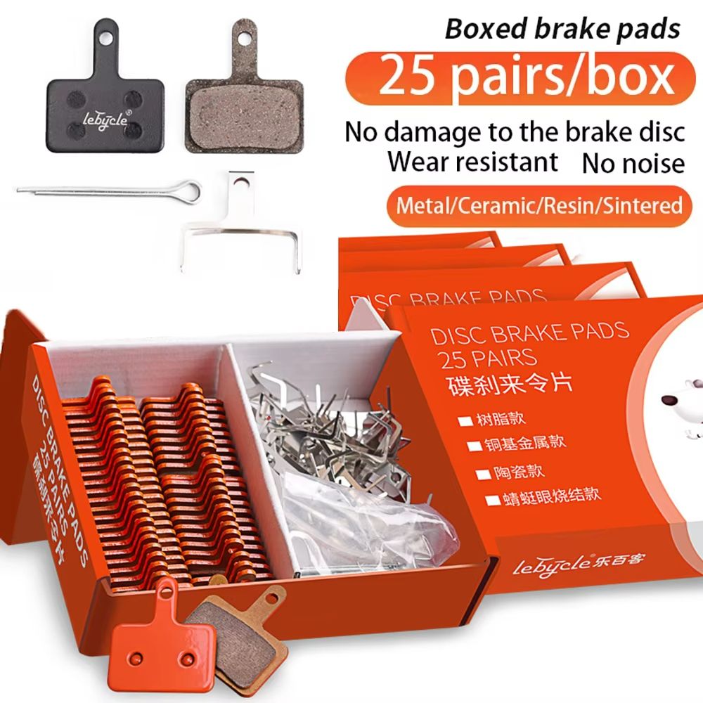 25-Pair Universal Bicycle Disc Brake Pads – Resin, Metal & Ceramic Options for MTB, Road & Hydraulic Brakes