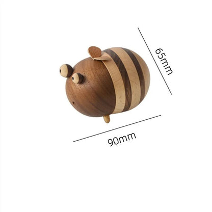 Wooden Bee Toothpick Holder With Moisture Proof Dispenser 4