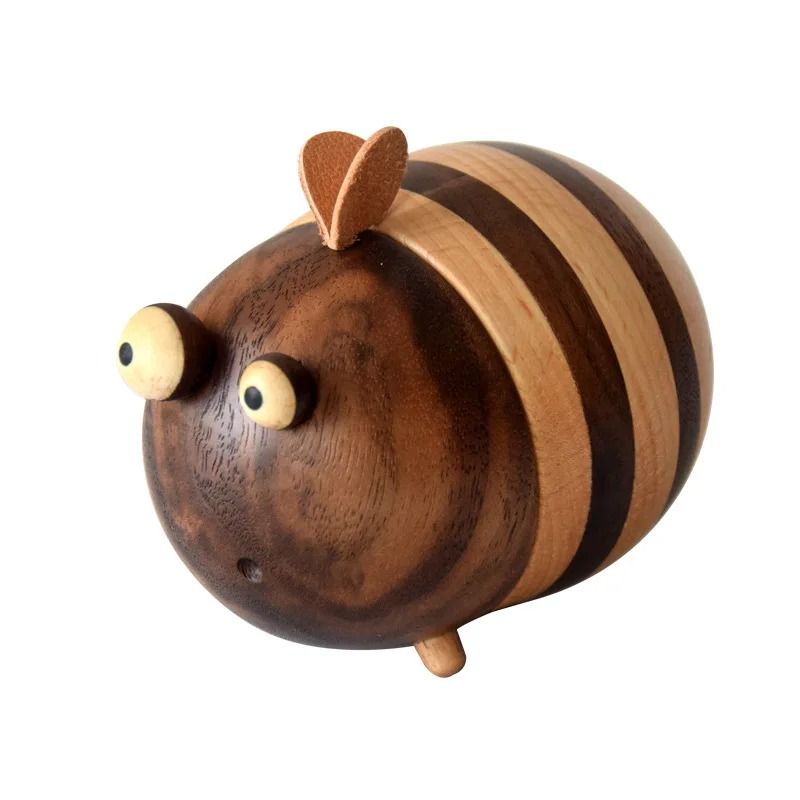Wooden Bee Toothpick Holder With Moisture Proof Dispenser 6