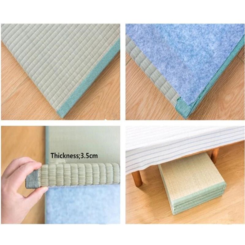 Foldable Tatami Style Sleeping Mattress With Traditional Straw Design 1