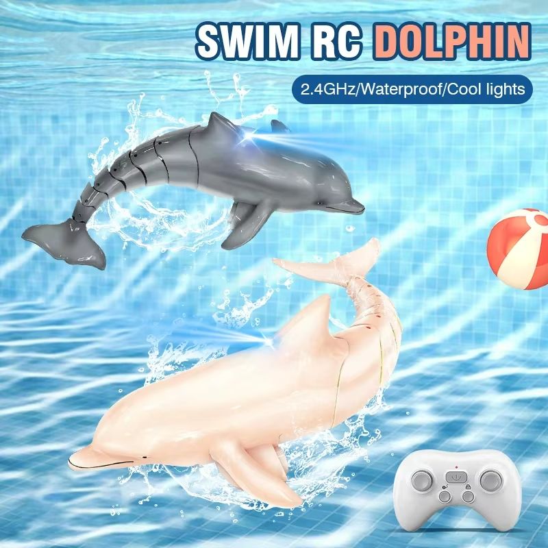 Remote Control Shark Toy With Water Spray  Electric Swimming Whale  Dolphin Bath And Pool Toy For K 1