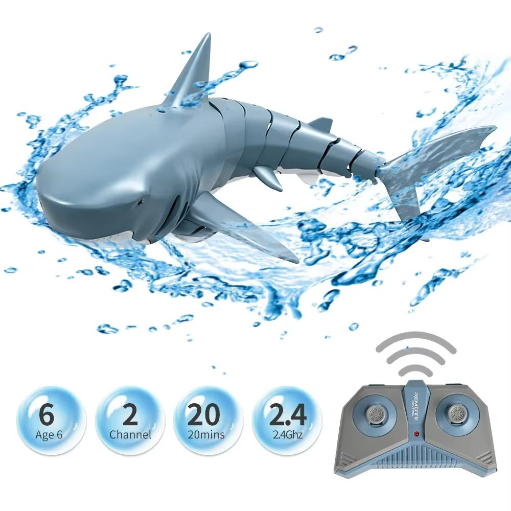 Remote Control Shark Toy With Water Spray  Electric Swimming Whale  Dolphin Bath And Pool Toy For K 4