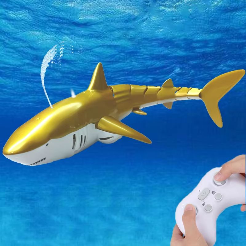 Remote Control Shark Toy With Water Spray  Electric Swimming Whale  Dolphin Bath And Pool Toy For K 9