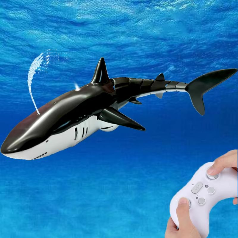 Remote Control Shark Toy With Water Spray  Electric Swimming Whale  Dolphin Bath And Pool Toy For K 11