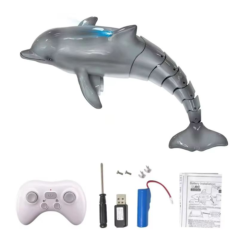 Remote Control Shark Toy With Water Spray  Electric Swimming Whale  Dolphin Bath And Pool Toy For K 18