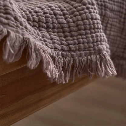 Four Layer Cotton Gauze Blanket With Tassel Edges 2