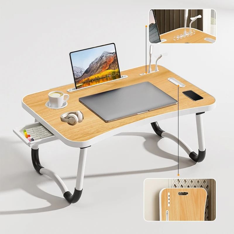 Portable Laptop Desk With USB Light Fan Cup Holder Tablet Slot And Foldable Handle 5