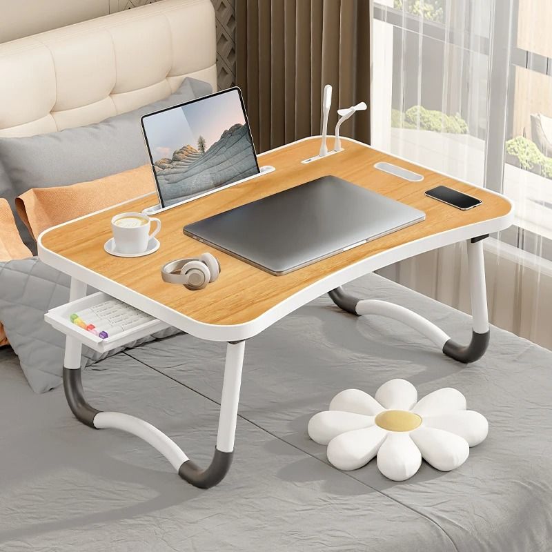 Portable Laptop Desk With USB Light Fan Cup Holder Tablet Slot And Foldable Handle 7