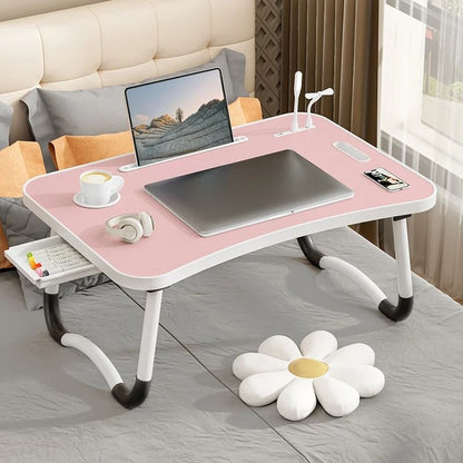 Portable Laptop Desk With USB Light Fan Cup Holder Tablet Slot And Foldable Handle 8