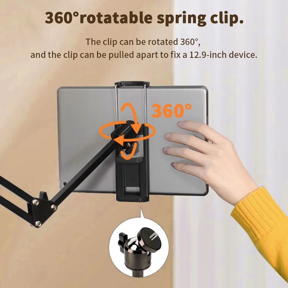 Tablet Holder For Bed With 90cm Metal Arm 360 Rotating Tablet Stand For IPad And Phones 2