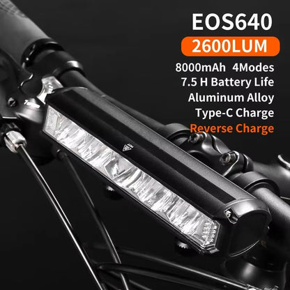 EOS610 8000mAh Rechargeable Bicycle Light  Waterproof USB Bike Headlight For Road And MTB Cycling 9