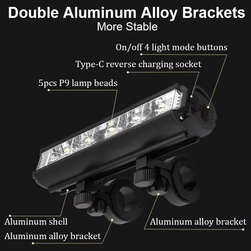 EOS610 8000mAh Rechargeable Bicycle Light  Waterproof USB Bike Headlight For Road And MTB Cycling 1
