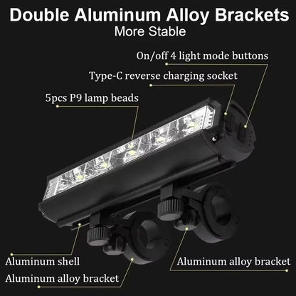 EOS610 8000mAh Rechargeable Bicycle Light  Waterproof USB Bike Headlight For Road And MTB Cycling 1