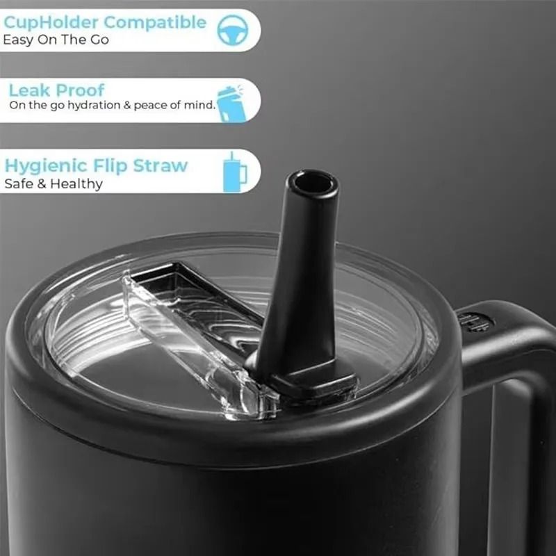 Insulated Stainless Steel Travel Tumbler With Straw Lid 5