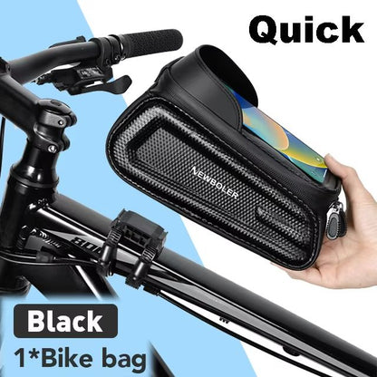NEWBOLER Waterproof Bicycle Frame Bag  Top Tube Cycling Bag With 65 Phone Case  Touch Screen 9