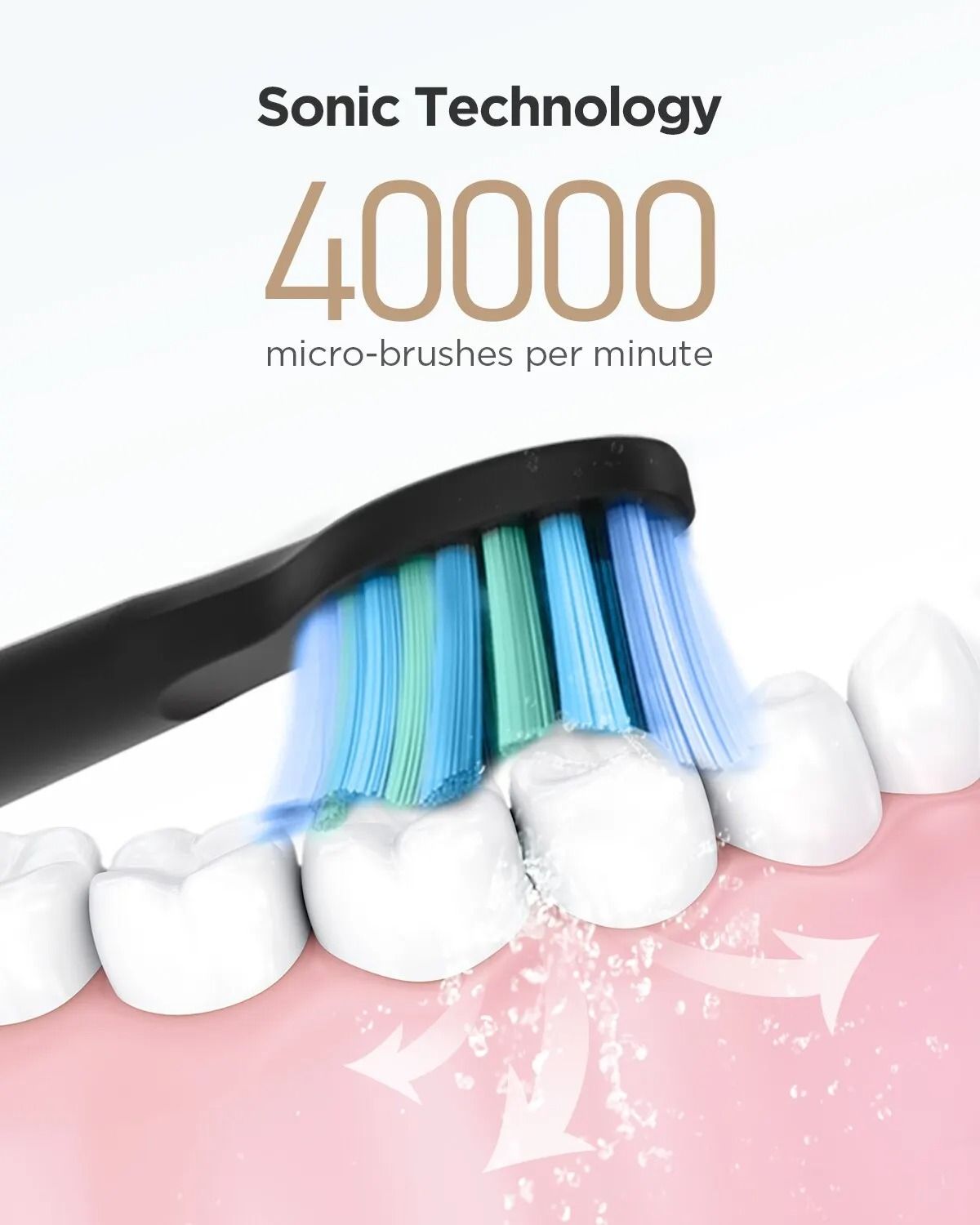 Electric Sonic Toothbrush USB Rechargeable Waterproof Toothbrush With Replacement Heads 4
